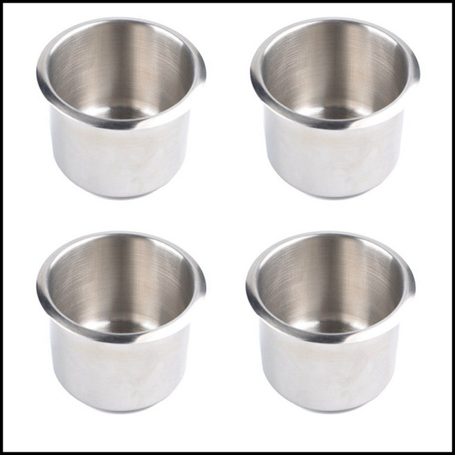 4PCS Universal Marine Boat Cup Holder 68x55mm 포커 테이블 소파를위한 음료 컵 홀더의 스테인리스 스틸 드롭 드롭, 은