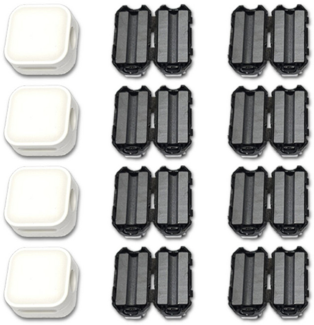 생활친구 마그네틱 홀더+페라이트코어 세트, 4세트, 화이트