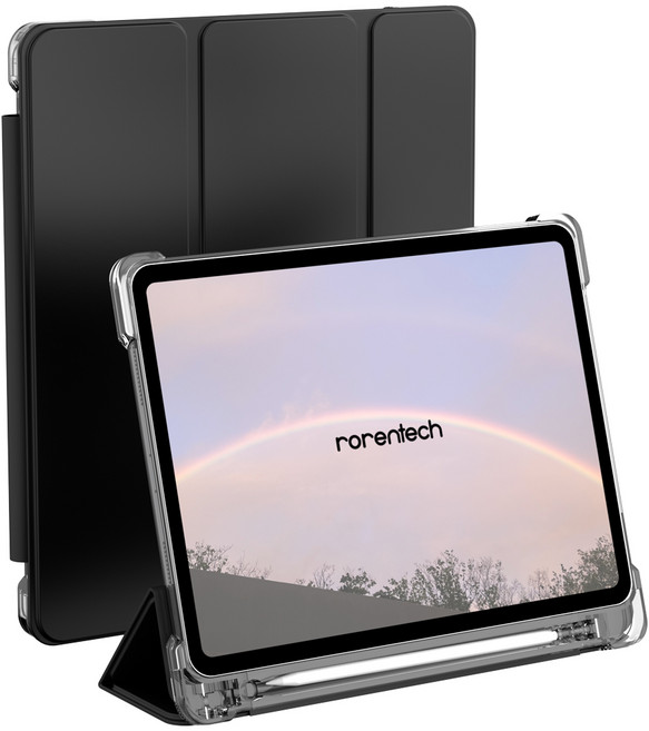 로랜텍 림피오 애플펜슬 수납 스마트커버 케이스, 블랙, 1개