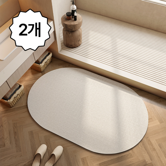 1+1 르코이 물기순삭 발매트 규조토 욕실매트 폭신폭신 세탁가능 논슬립 no.1, 2개, 1번타입