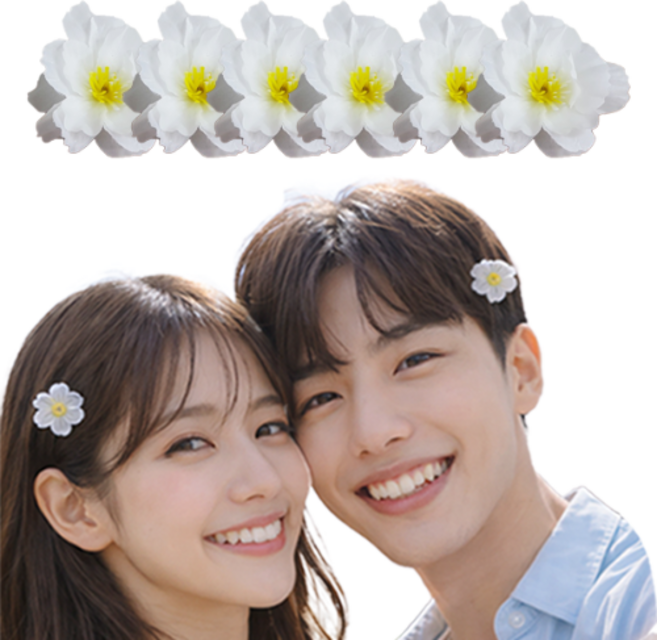 콩이네리본 10개 벚꽃 머리핀 집게핀 헤어핀 벚꽃축제 봄코디 여신핀 꽃머리핀 우정템