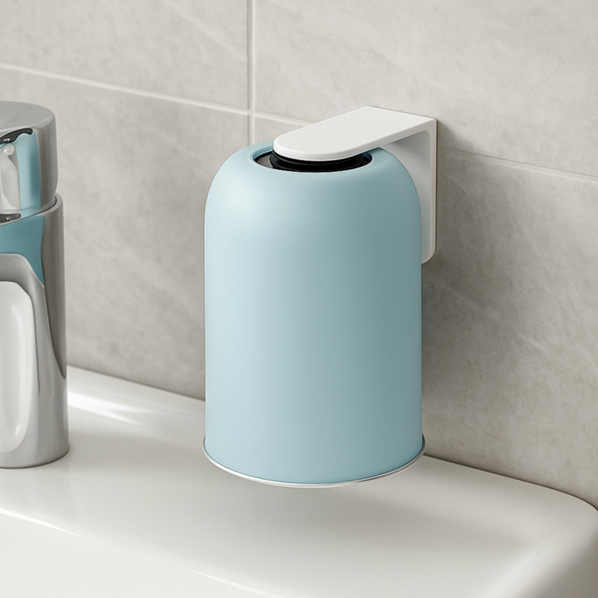 마코제이 스텐304 거꾸로 자석 양치컵, 스카이블루, 1개