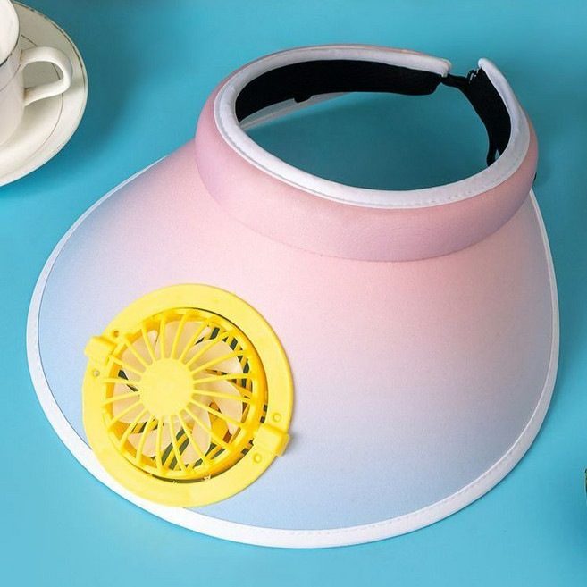 USB 충전식 선풍기 달린 모자 썬캡 캠핑 골프 등산 밭일 어린이 선바이저 썬바이저