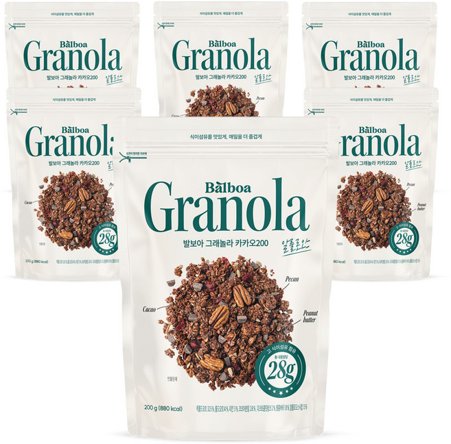발보아 그래놀라200 카카오, 200g, 6개, 6개