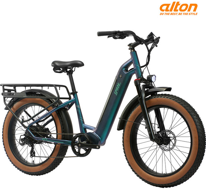 2026 알톤 스페이드24 500W 48V 15Ah 전기자전거 24인치 광폭타이어 팻바이크 모페드, 다크니켈그레이 PAS전용, 완조립방문수령