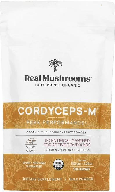 Real Mushrooms 동충하초-M 유기농 버섯 추출물 분말 150g(5.29oz), RealMushrooms동충하초M유기농버섯추출물분말15, 150g, 1개 - 쿠팡