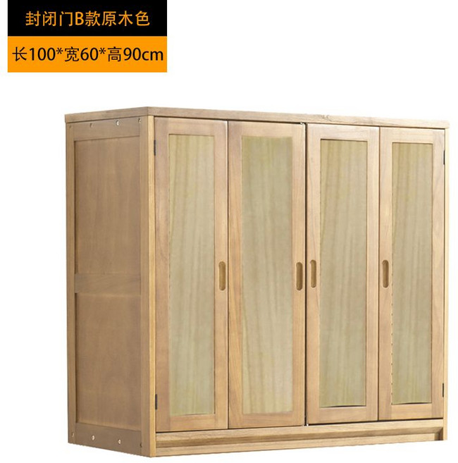 간이 이불장 원목 안방 거실장 정리함 장롱 낮은 미니, 모으다, 폐쇄도어B통나무색상