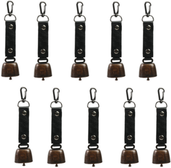 펀펀상사 등산 배낭 종 벨 방울 뱀 야생동물 경고 신호 종, 10개, 블랙