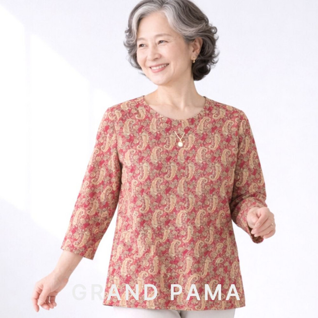 봄 여름 가을 할머니 중년 편한 데일리 상의 외출복 티셔츠