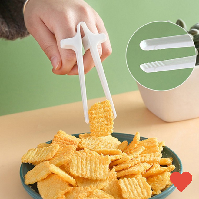 주방용품 게이밍 과자 간식용 손가락 집게 젓가락, 블랙 2개입