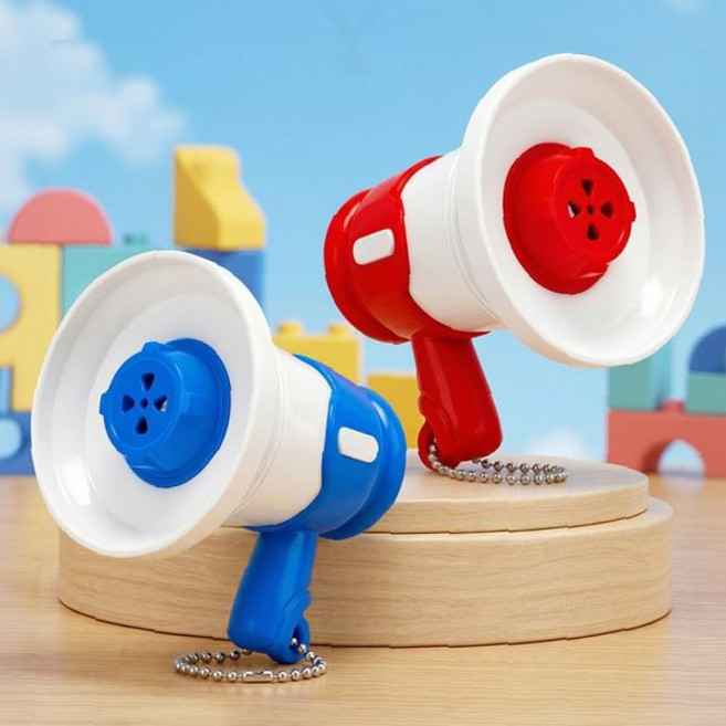 휴대용 열쇠고리 키링 녹음 메가폰 기능 확성기 미니 가방 액세서리 재생 응원용, 1개, 레드