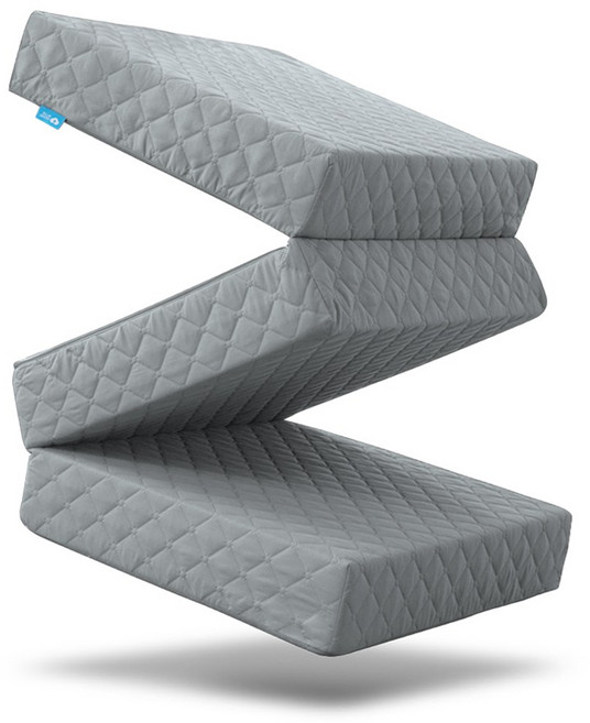 블루몽 3단 접이식 매트리스 국내생산 탄탄한 토퍼 생활방수, 그레이, 10cm, 멀티싱글(MS) 75x200cm