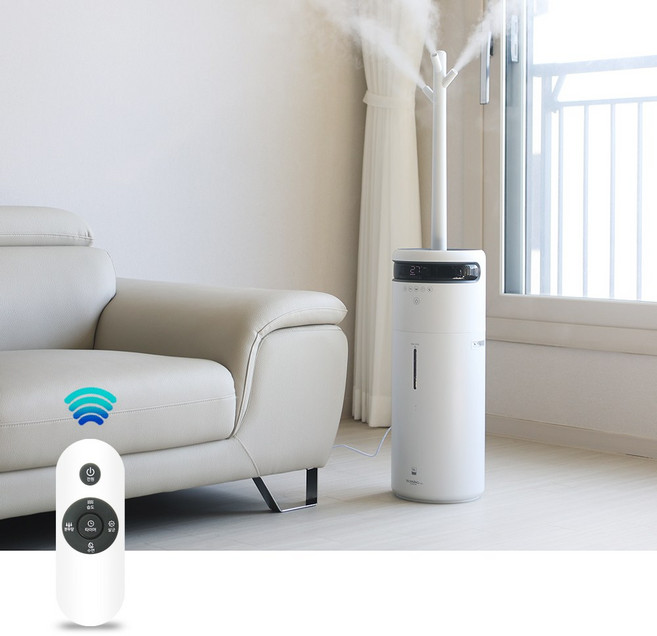 대웅모닝컴 대용량 초음파가습기 135ml 4개의 진동자 연속가습시간 130시간 사용면적 108m(30평형) 거실 사무실 식당 영업공간 스포츠센터 등 넓은공간의 필수 가습기