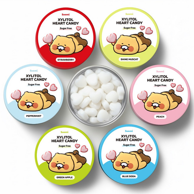 춘식이 자일리톨 하트 캔디 무설탕 베스트 6종 세트, 240g, 1개