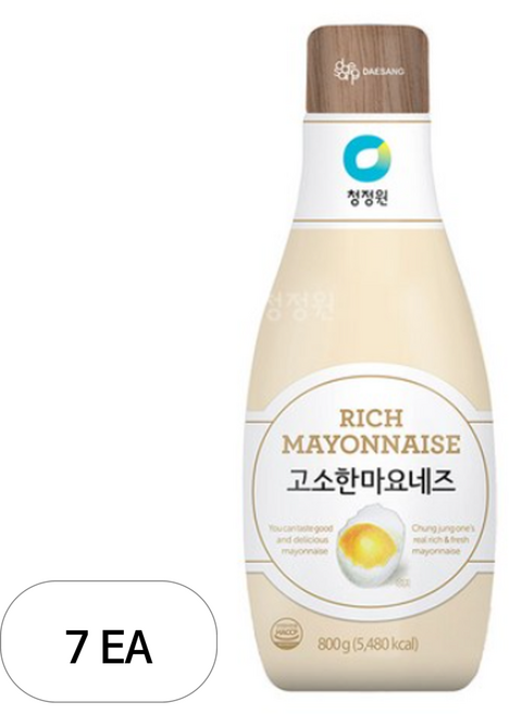 청정원 고소한 마요네즈, 800g, 7개