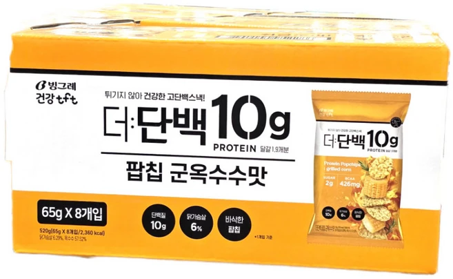 단백질칩 코스트코 고단백 구운스낵, 65g, 8개 - 쿠팡