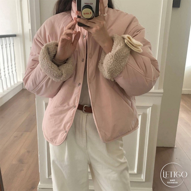 레티고 리버시블 양면 배색 뽀글이 플리스 패딩 점퍼