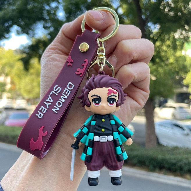 鬼滅之刃 動漫公仔鑰匙扣 娃娃機小禮品 書包掛件, 2代-炭治郎, 1個