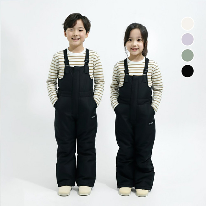 서브22 키즈 어린이 겨울 기모 눈썰매 멜빵 스키바지