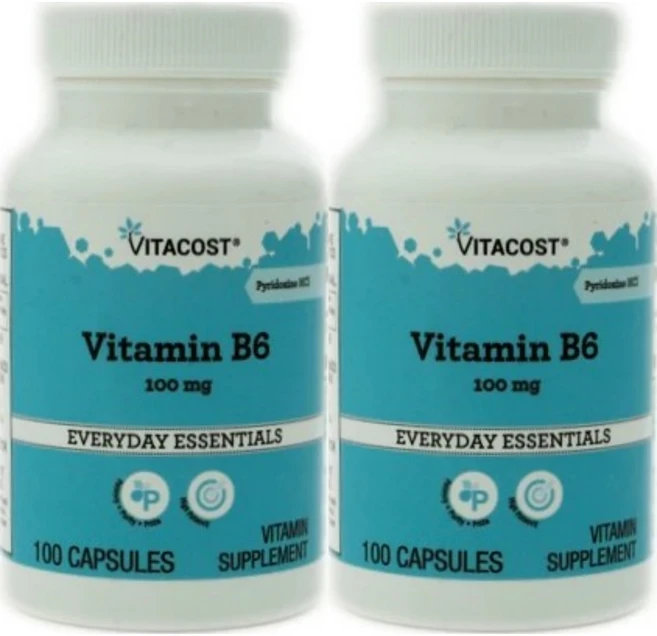 비타코스트 비타민 B6 피리독신 HCl 100mg, 100정, 2팩 - 쿠팡