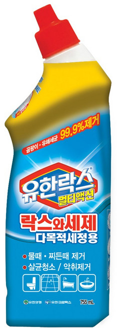 유한락스 락스와세제 다목적세정용, 3개, 755ml