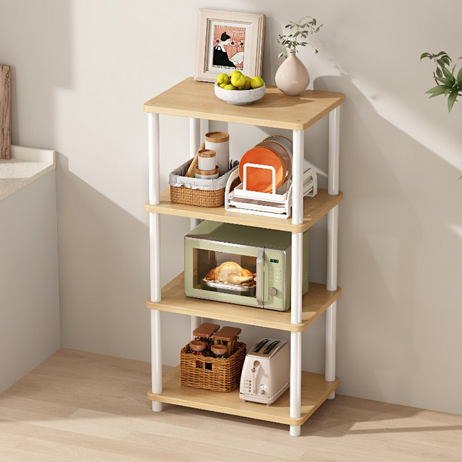 헤븐하임 다용도 선반 진열장, 4단, 우드(WOOD)