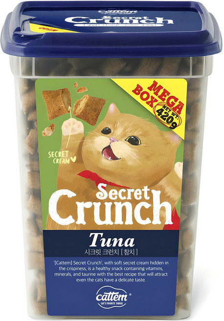 캣템 고양이 시크릿 크런치 간식, 참치, 420g, 1개
