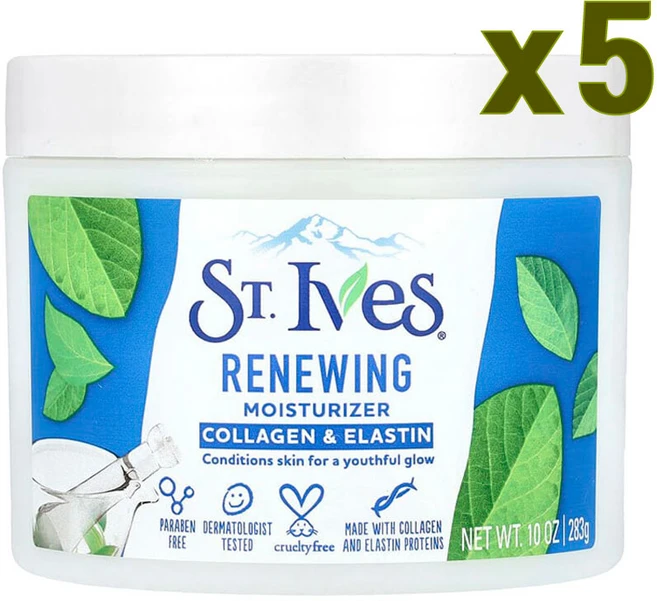 St. Ives 세인트입스 세인트이브스 모이스처라이저 리뉴잉 콜라겐 앤 엘라스틴, 283g, 5개 - 쿠팡