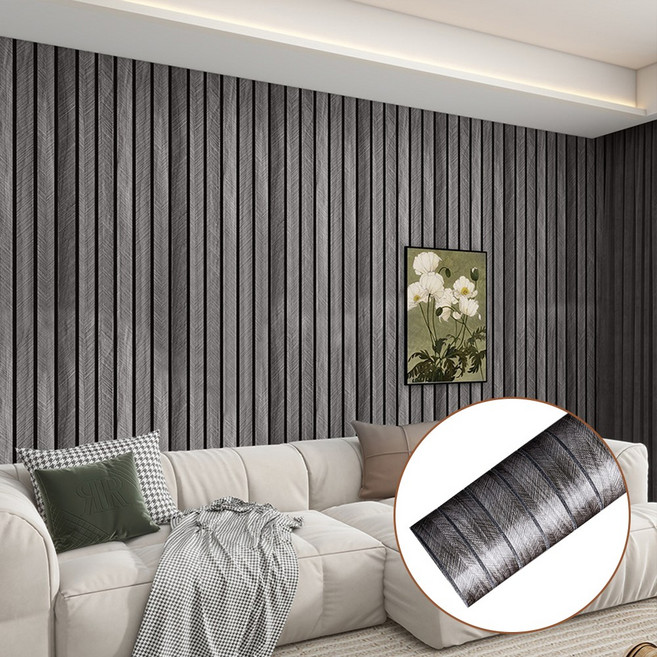 레디보드 인테리어 템바보드 시트지 60cm x 3m, 그레이