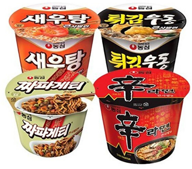 농심() [T]농심 큰사발 16입/신라면/새우탕/튀김우동/짜파게티, 신라면 큰사발 16개입