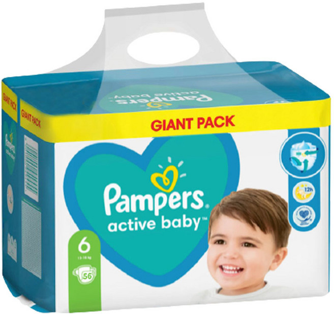 데코마당 유로 팸퍼스 베이비드라이 기저귀 밴드형 pampers 아동공용, 112매, 6단계