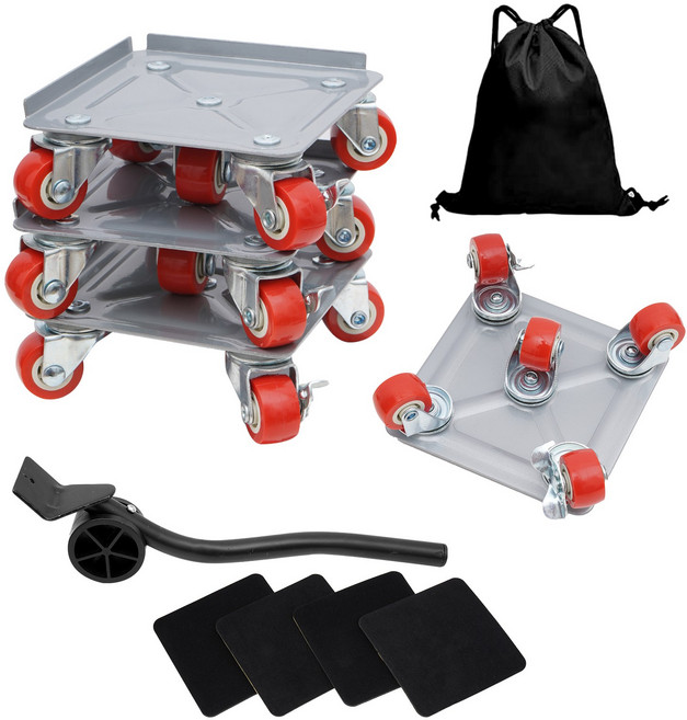 GAPINO 가구이동 360도회전바퀴 만능지렛대 무거운 물건 냉장고 옮기기는 기구 지렛대포함, 1세트