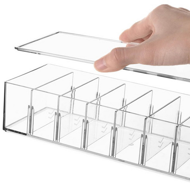 헤이하루 다용도 칸막이 정리함 USB 이어폰 케이블 정리함 8칸, 투명, 1개