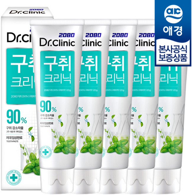 2080 닥터크리닉 구취케어 치약 140g, 5개