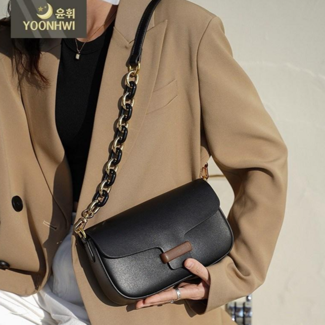 윤휘 여성 미니 크로스백 숄더백 소가죽 가방 체인백 8101
