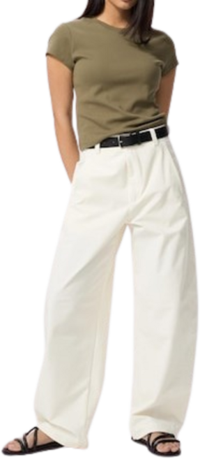 [매장정품] 유니클로 저지배럴 레그팬츠 오프 화이트