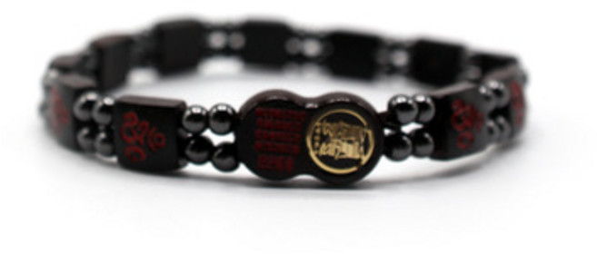 자석2줄 옴자 경면 염주팔찌