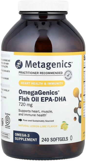 아이허브 메타제닉스 OmegaGenics EPA-DHA 720 레몬 라임 소프트젤 240정, 1개 - 쿠팡