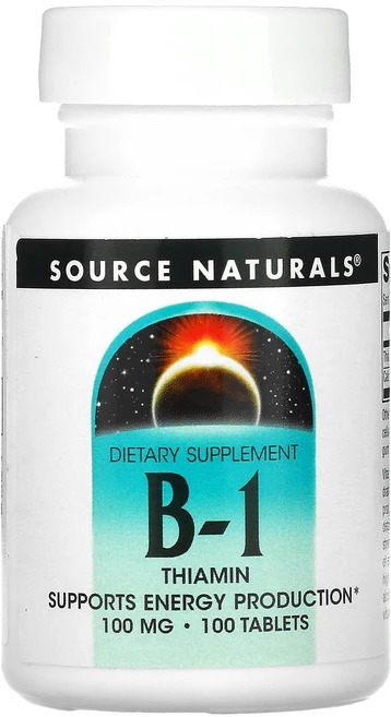 Source Naturals B-1 티아민 100정 Naturals (소스 내추럴스), Source Naturals, B-1, 티아민, 100, 1개 - 쿠팡