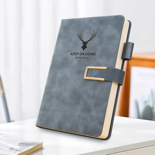 Equator 방수 가죽 다이어리 고급 수첩, 1개, 스모그블루