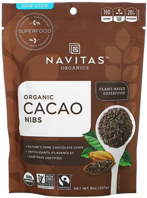나비타스 유기농 카카오 닙스 무가당 227g (8oz) 1개 - 쿠팡