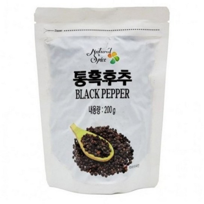내츄럴스파이스 직접 갈아 사용하는 통흑후추, 200g, 5개