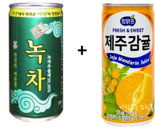 대일 참맑은 녹차 175ml 30개 + 대일 제주감귤 175ml 30개, 60개