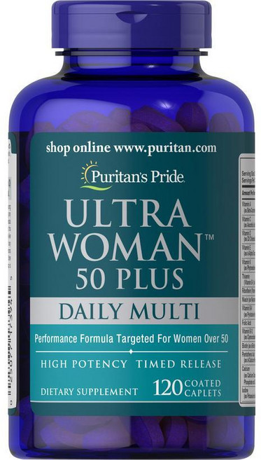 퓨리탄프라이드 울트라 우먼 50 플러스 데일리 멀티비타민 120캡슐, 120개입, 1개, 120정