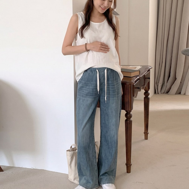 [당일출고] 수엠W 임부청바지 와이드 데님팬츠 B064 디라청바지