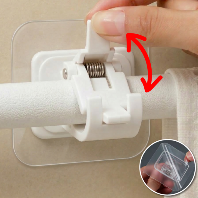 말끔당 튼튼한 무타공 부착식 커튼봉 압축봉 고정 홀더, 10개, 화이트색