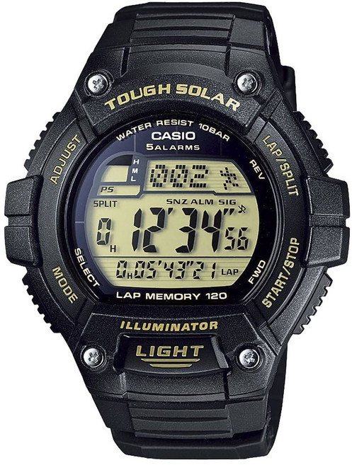 카시오 일루미네이터 솔라 10바 남성 우레탄 손목시계 W-S220-9AJH