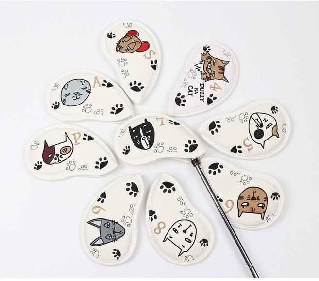 둘리 클럽 골프채 커버 아이언커버 9개 1세트, 네이비