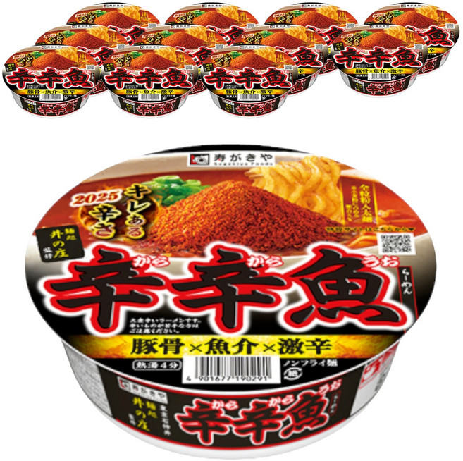 Sugakiya Foods 辣味魚豚骨湯杯麵, 12個