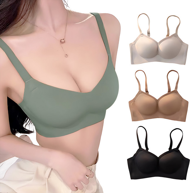 MJ FASHION 4CM加厚無痕內衣，無鋼圈厚墊設計，舒適集中包覆